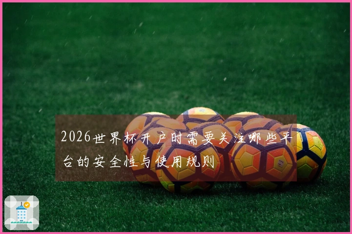 2026世界杯开户时需要关注哪些平台的安全性与使用规则